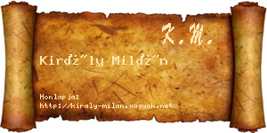 Király Milán névjegykártya