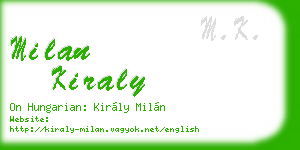 milan kiraly business card
